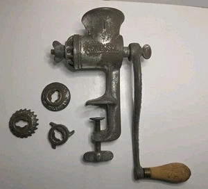 Vintage LF&C No.1 Meat Grinder with 4 Blade Attachments New Britain CT USA Works - Picture 1 of 12