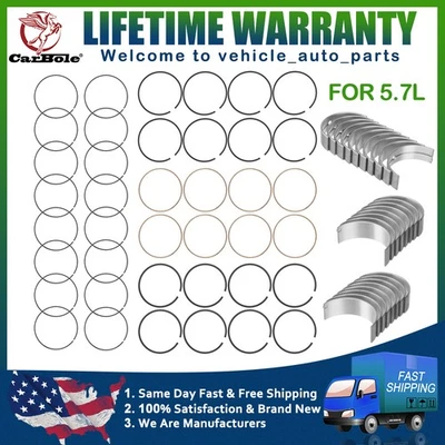 Anillo de pistón/rodamiento principal y de varilla para Dodge Ram Jeep Chrysler 300 HEMI 5,7 VIN 2 D Foto 1 de 4