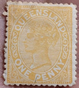 Queensland QV 1887 1d mint o.g. hinged - Picture 1 of 2