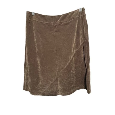 Falda J.Jill Petite Marrón Pana Look Línea A Talla 16P 100% Rayón Cremallera Lateral Foto 1 de 4