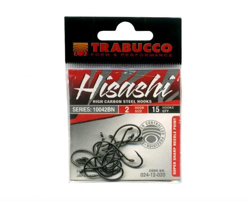 HISASHI HOOK 10042 TRABUCCO, Amo con occhiello, black nikel - Immagine 1 di 1