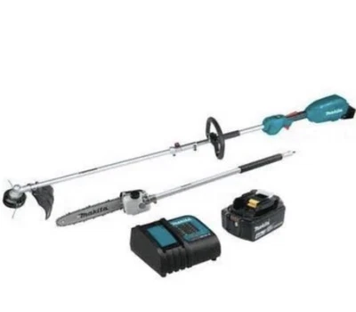 Kit de cabezal eléctrico de eje de pareja Makita 18V LXT con recortadora de cuerda (XUX02SM1X4) Foto 1 de 4