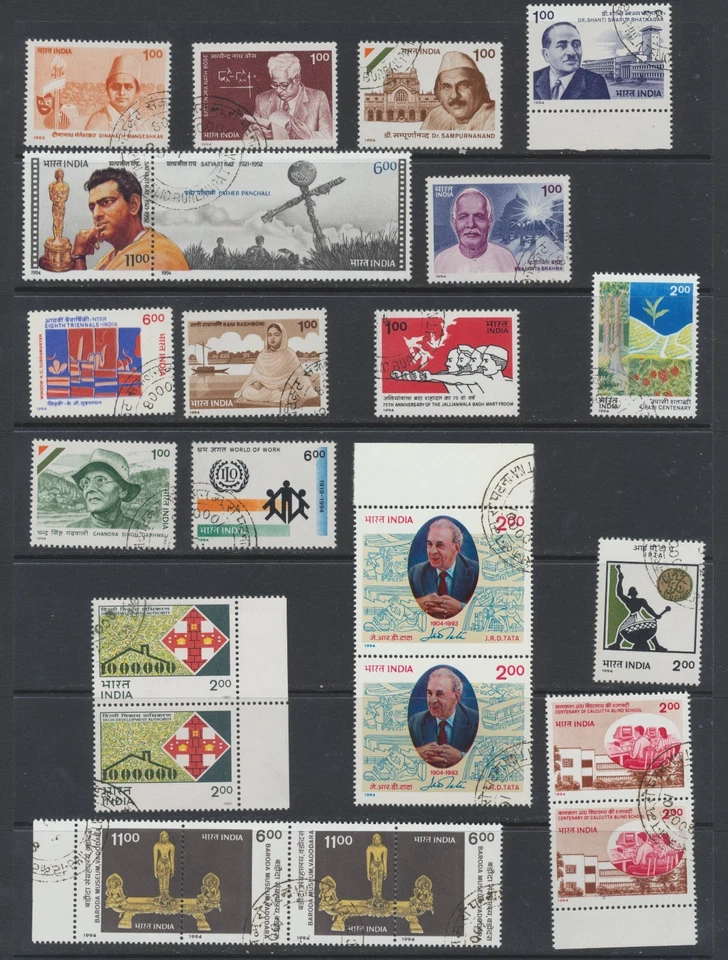 India Stamps 1993-1994 SG1562;1565;1567a;1569/72;1589/93;1607/8;1610/12;1613a;.. - Image 1 of 4