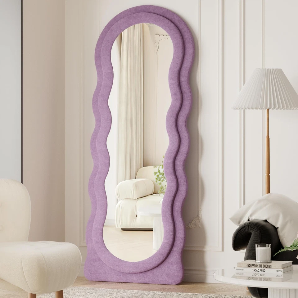 Espejo de longitud completa, espejos de 63"x24" de longitud completa, ondulado irregular/montado en la pared/... Foto 1 de 4