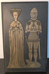 Medieval Tomb Brass Rubbing Jay Peryent & Wife Digswell, Hertfordshire, England - Picture 1 of 15