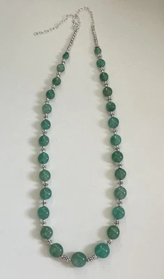 Collar de piedras preciosas con cuentas de aguamarina - plateado - nuevo Foto 1 de 4