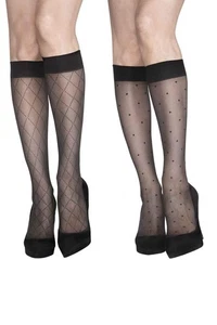 Paquete de 2 pares CFAB Charnos Spot & Diamond hasta la rodilla - Imagen 1 de 4