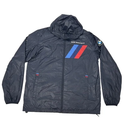 Chaqueta ligera con capucha para hombre BMW Motorsport Puma grande negra cremallera completa Foto 1 de 4