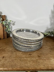 Silver Metal & Mother Of Pearl Under Plate Chargers Set of 8 Dining Decor - Picture 1 of 8