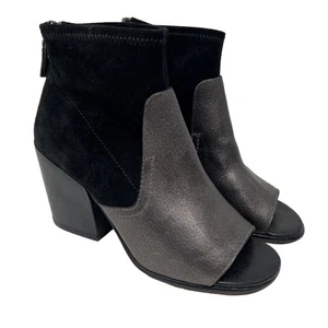 Naked Feet Beta Bootie Leder/Wildleder Obermaterial Blockabsatz zehenfrei 7,5 schwarz bronze - Bild 1 von 8