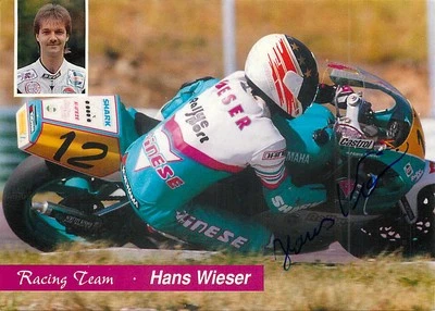 Hans Wieser Autogrammkarte Motorrad Racing Team Yamaha TZ 360 1990er - Bild 1 von 2