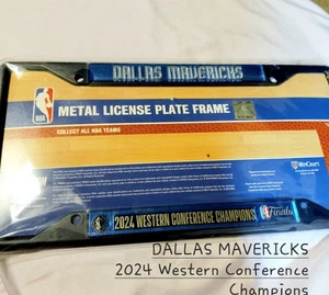 Dallas Mavericks Metal License Plate Frame 2024 Western Conference Champions - Picture 1 of 1