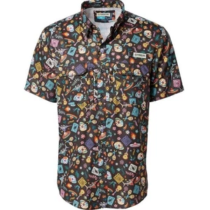 Magellan Outdoors Dia De Los Muertos Print Short Sleeve Fishing Shirt XS $30 - Picture 1 of 6