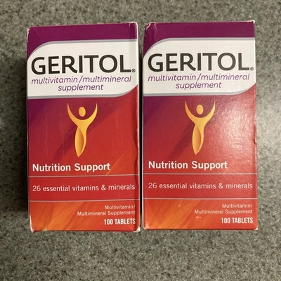 Suplementos nutricionais multivitamínicos Geritol - 100 comprimidos, pacote com 2 - Imagem 1 de 4