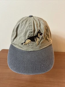 Gorra deportiva beige vintage con tirantes cara perro pastor alemán deportista - Imagen 1 de 8