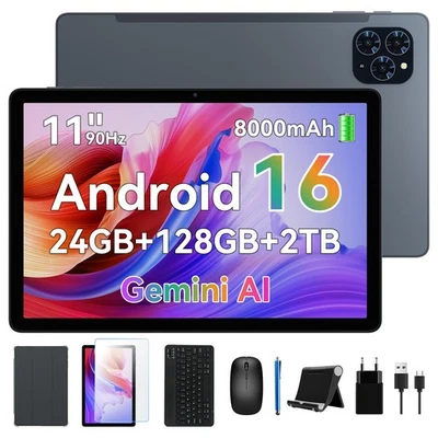Android Tablet, 11 inch Android 16 Tablet, 8000mAh, 24GB RAM 128GB ROM 2TB Ex... - Image 1 of 4