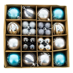 Set of 44 Multicolored Plastic Mini Ball Ornaments - Picture 1 of 10