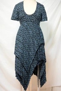 A.L.C. Kylia blau Seide Print Empire Midikleid asymmetrisch Plissee Stufen-4-$ 695 - Bild 1 von 13