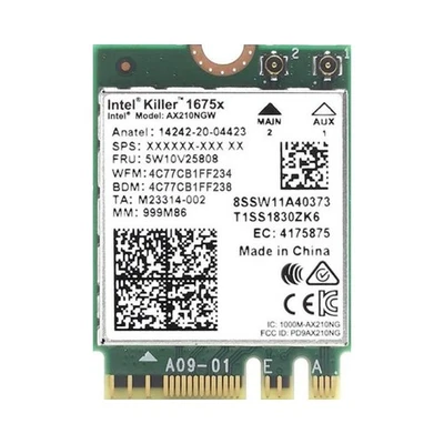 Killer Wi-Fi 6E AX1675x Tri Band AX210 M.2 2230 Bluetooth 5.3 WiFi Card (Single - Image 1 of 2