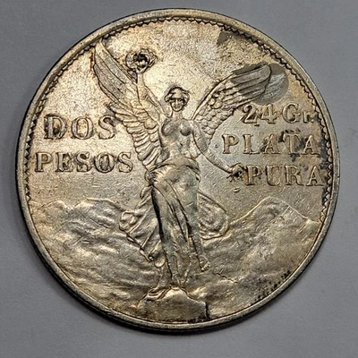1921 Mexico Silver 2 Pesos Nice AU w/ Small OBV Spot See Pics *K567 - Image 1 of 2