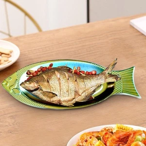 Stainless Steel Fish Platter Fish Shaped Serving Dish for Camping Gathering - Picture 1 of 6