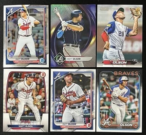Lote de 6 tarjetas de béisbol Matt Olson Atlanta Braves Bowman cromo y platino y más - Imagen 1 de 6