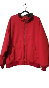 Lands' End Jacket Coat Mens Size XL 46 - 48 Red Full Zip Fleece Lined Nylon - Picture 1 of 10