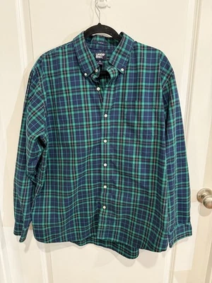 Lands End Trad Fit Long Sleeve No Iron Twill Sport Shirt cotton plaid XL 17-17.5 - Image 1 of 4