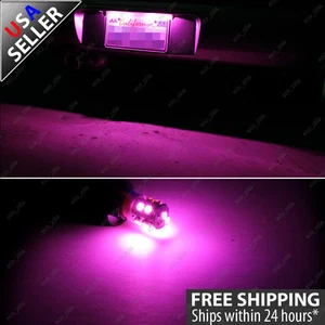 1 par de bombillas LED rosa con etiqueta de matrícula 10-SMD T10 cuña 192 164 2825 - Imagen 1 de 1