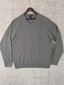 Dockers Men's V-Neck Sweater - 2XLT - Gray - 100% Acrylic Soft Preppy - Picture 1 of 7