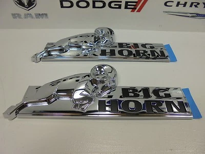 08-16 Dodge Ram 1500 2500 New Chrome Big Horn Emblem Nameplate Set of 2 Mopar - Image 1 of 4