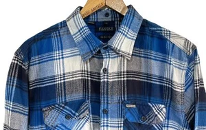 Point Zero Mens Smart Casual Button Up Plaid Flannel Adventure Shirt Size Large - Picture 1 of 15