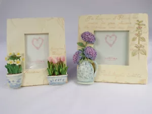 2 NUOVE cornici foto vintage 3D Sonoma scrivania floreale tulipano narciso ortensiaC25 - Foto 1 di 12