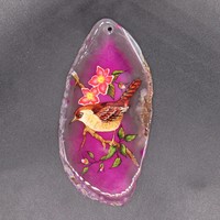 Color Printing Bird Agate Gemstone Pendant Necklace H1902 1739 Color Printing Bird Agate Gemstone Pendant Necklace H1902 1739