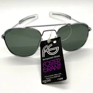NOS Vintage Foster Grant Silber Pilotenbrille Hartglas 1208 - Bild 1 von 6
