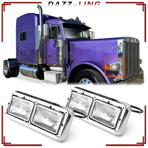 Headlights Headlamp Pair For Kenworth T600 W900 Peterbilt 379 Western Star 4900 - Picture 1 of 9