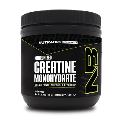 NUTRABIO CREATINE MONOHYDRATE 粉末微光肌肉力量 150 克 — 第 1/2 张图片