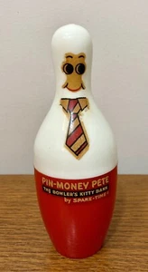 Spilla vintage anni 60 plastica bowling bank denaro Pete MCM antropomorfa BOWLING PIN - Foto 1 di 6