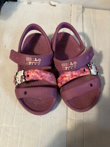 Crocs Hello Kitty Toddler Girls Size C6 Pink Glitter Clog Shoes - Picture 1 of 3