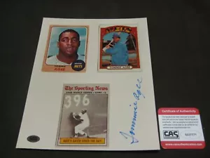 BASEBALL GREAT 1969 MET'S TOMMIE AGEE RARE AUTOGRAPH PHOTO WITH CAS COA - Picture 1 of 3