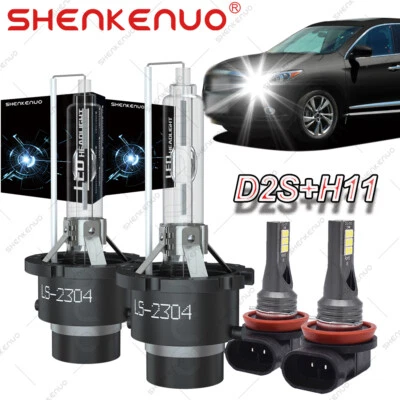 For Infiniti QX56 2011 2012 2013 D2S HID Xenon Headlight H11 LED Fog Light Bulbs - Image 1 of 4