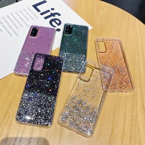 For OPPO Realme 8 9 Reno 6 7 Phone Cover Star Glitter Soft Clear Epoxy TPU Case - Picture 1 of 11