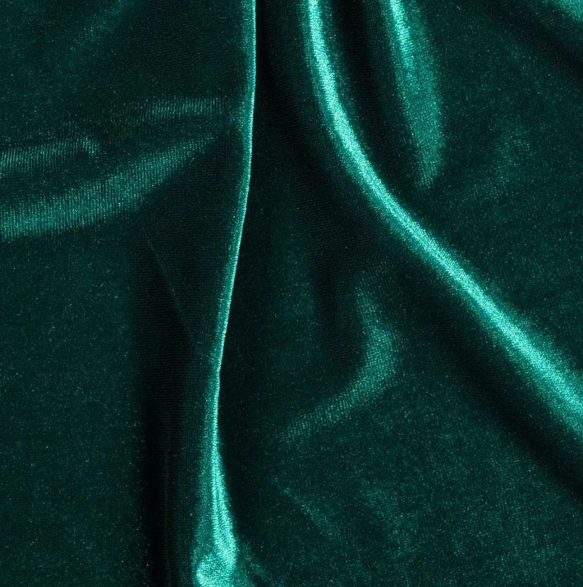 TERCIOPELO ELÁSTICO SPANDEX CAZADOR VERDE 60" ROPA FORMAL PAGENAT BAILE VENDIDO POR Y  Foto 1 de 1