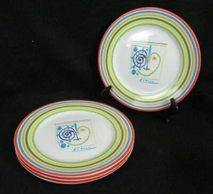 PABLO PICASSO ~ Crayon Collection ~ Heart/Face ~ 4 Dinner Plate ~ MMI - Picture 1 of 4