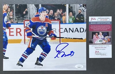 Foto autografiada de 8x10 firmada por Ryan Nugent-Hopkins Edmonton Oilers certificado de autenticidad JSA Foto 1 de 4