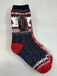 3 Pk CUDDL DUDS Double Layer Lounge Socks Plushfill Sz 4-10 Serpa Lined Xmas Tre - Picture 1 of 6
