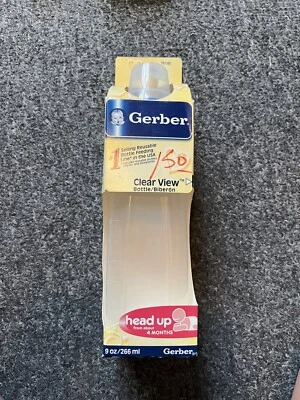 Mamadeira Gerber plástico transparente berçário mamilo de borracha 2004 NOVA - Imagem 1 de 4