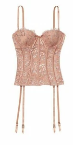 $120 VICTORIAS SECRET VERY SEXY ALLURE SHIMMER BUSTIER CORSET GARTERS XS S M XL - Picture 1 of 4