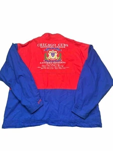 RARE Nutmeg CHICAGO CUBS Vintage 90s MLB Baseball RED Jacket - Mens L/XL - Picture 1 of 13