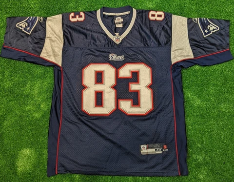 Wes Welker Reebok New England Patriots Authentic On-Field Home Jersey Sz 48 Cover